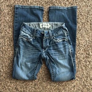 Ariat Blue Boot Cut Jeans with Vintage Fading